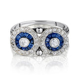 Platinum Vintage Sapphire And Diamond Edwardian Ring