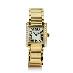 Cartier 18KT Yellow Gold & Factory Diamond Tank Francaise Watch