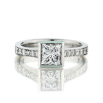 1.13 Carat Princess Cut Diamond Platinum Engagement Ring
