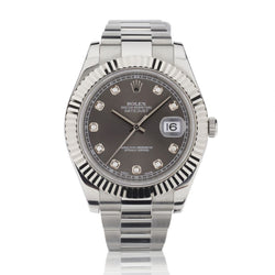 Rolex Oyster Perpetual Datejust II Rhodium Diamond Dial Watch