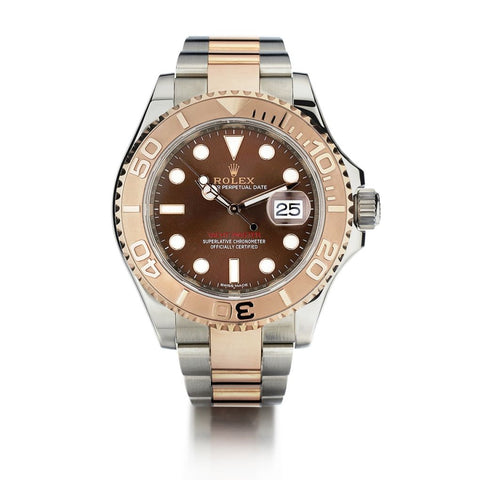 Rolex Oyster Perpetual Yacht-Master Two-Tone Chocolate Dial Watch