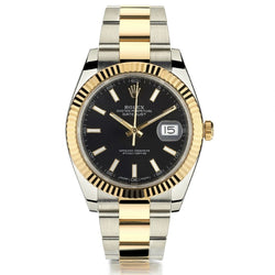 Rolex Oyster Perpetual 2-Tone Datejust II Black Watch