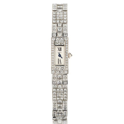 Cartier One-Of-A-Kind 18KT White Gold And Diamond Encrusted Ladies Watch