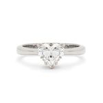 1.00 Carat Heart-Shaped Diamond Solitaire 18KT White Gold Ring