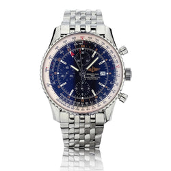 Breitling Navitimer World GMT Chronograph Blue Dial Watch Circa 2008