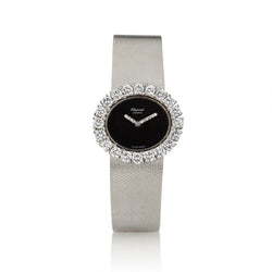 Chopard 18KT White Gold And Diamond Oval Dress Watch