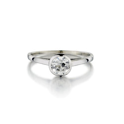 0.45 Carat Bezel-Set Old-European Cut Diamond Engagement Ring
