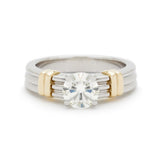 1.00 Carat Platinum And White Gold Diamond Solitaire Ring