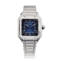 Cartier Santos De Blue Dial XL Stainless Steel XL Watch