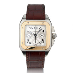Cartier Santos Chronograph XL Stainless Steel And Yellow Gold Watch
