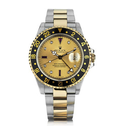 Rolex Oyster Perpetual GMT Master II Two-Tone Serti Dial Watch