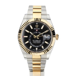 Rolex Oyster Perpetual Two-Tone Sky-Dweller Black Dial Watch