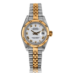 Rolex Oyster Perpetual Datejust Two-Tone White Dial Watch