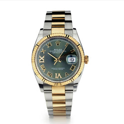 Rolex Oyster Perpetual Datejust Two-Tone Olive Green Dial Watch