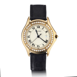 Cartier Unisex 18KT Yellow Gold And Factory Diamond Cougar Watch
