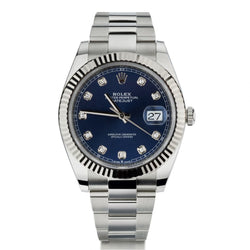 Rolex Oyster Perpetual Datejust II Blue Dial With Diamonds Watch