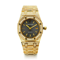Audemars Piguet 18KT Yellow Gold Royal Oak Aftermarket Diamond Watch