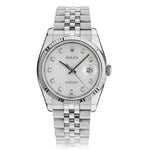 Gents Rolex Oyster Perpetual Datejust Silver Rolex Diamond Dial.