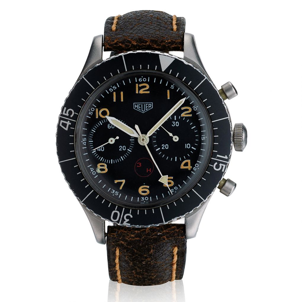 Heuer vintage Bundeswehr Flyback Chronograph Ref SG 1555 – Van Rijk