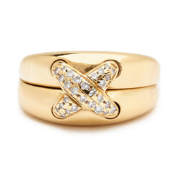 Chaumet Paris Gold & Diamond Cross Liens Ring