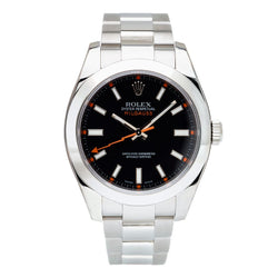 Rolex Oyster Perpetual Milgauss Stainless Steel Black Dial Watch