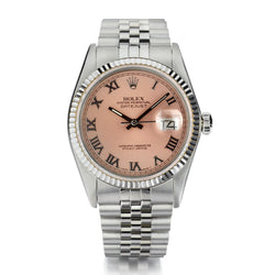 Rolex Oyster Perpetual Datejust S/S Salmon Dial 16030 Watch