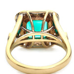 2.55 Carat Green Emerald And Diamond Gold Ring