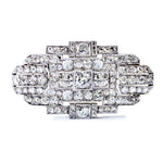 9.00 Carat Total Diamond Art Deco Platinum Brooch