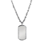 Gents 14kt White Gold Chain with Diamond Dog Tag. 75.3 grams.