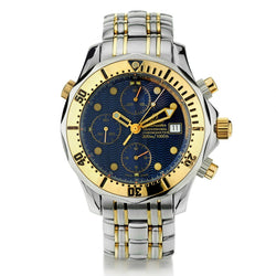 Omega Seamaster 300M Chronograph Two-Tone Blue Dial Watch