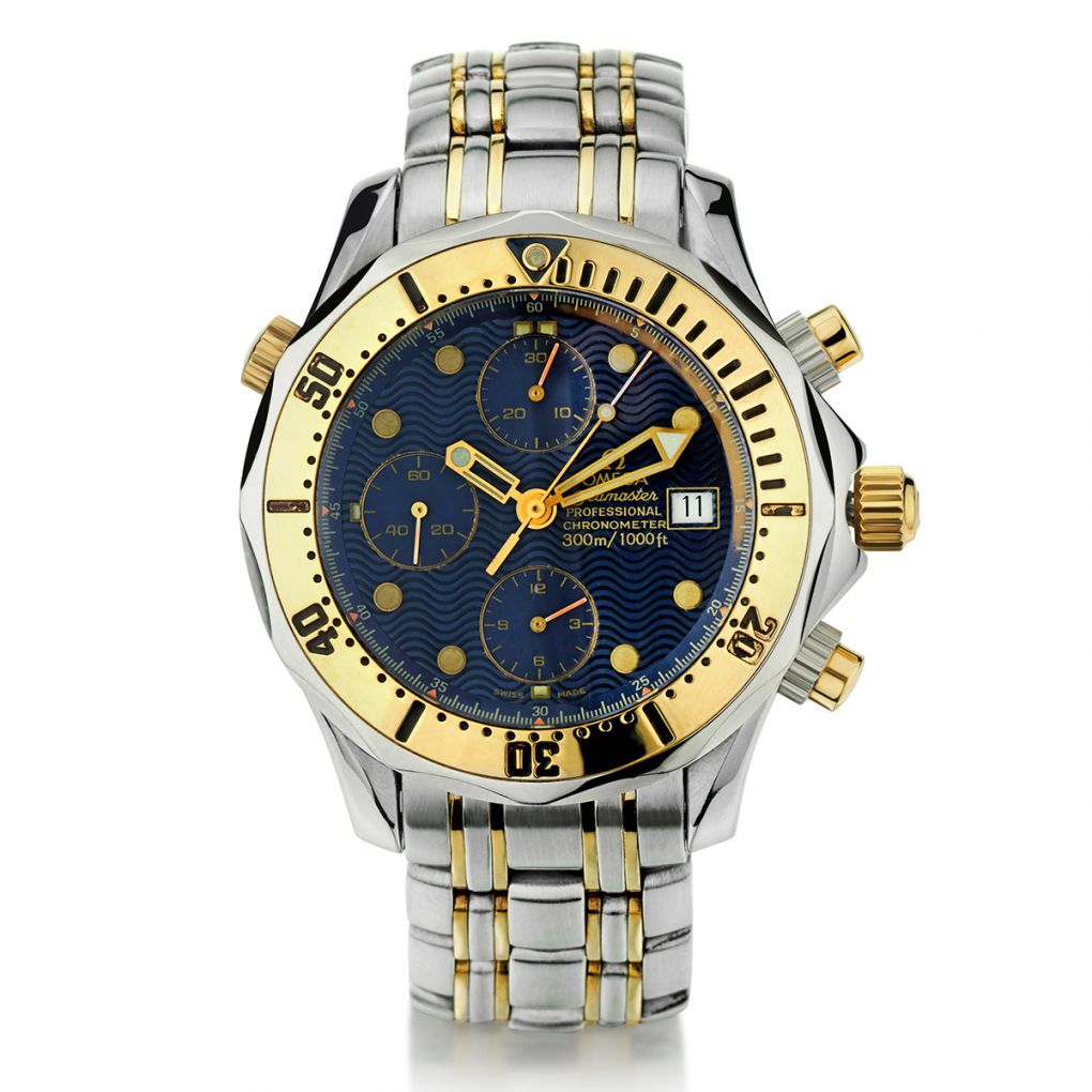 Omega Seamaster 300M Chronograph Two-Tone Blue Dial Watch – Van Rijk