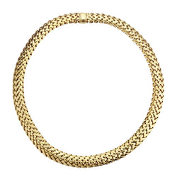 Tiffany & Co. 18KT Yellow Gold Vannerie Torque Basket Weave Collar Necklace