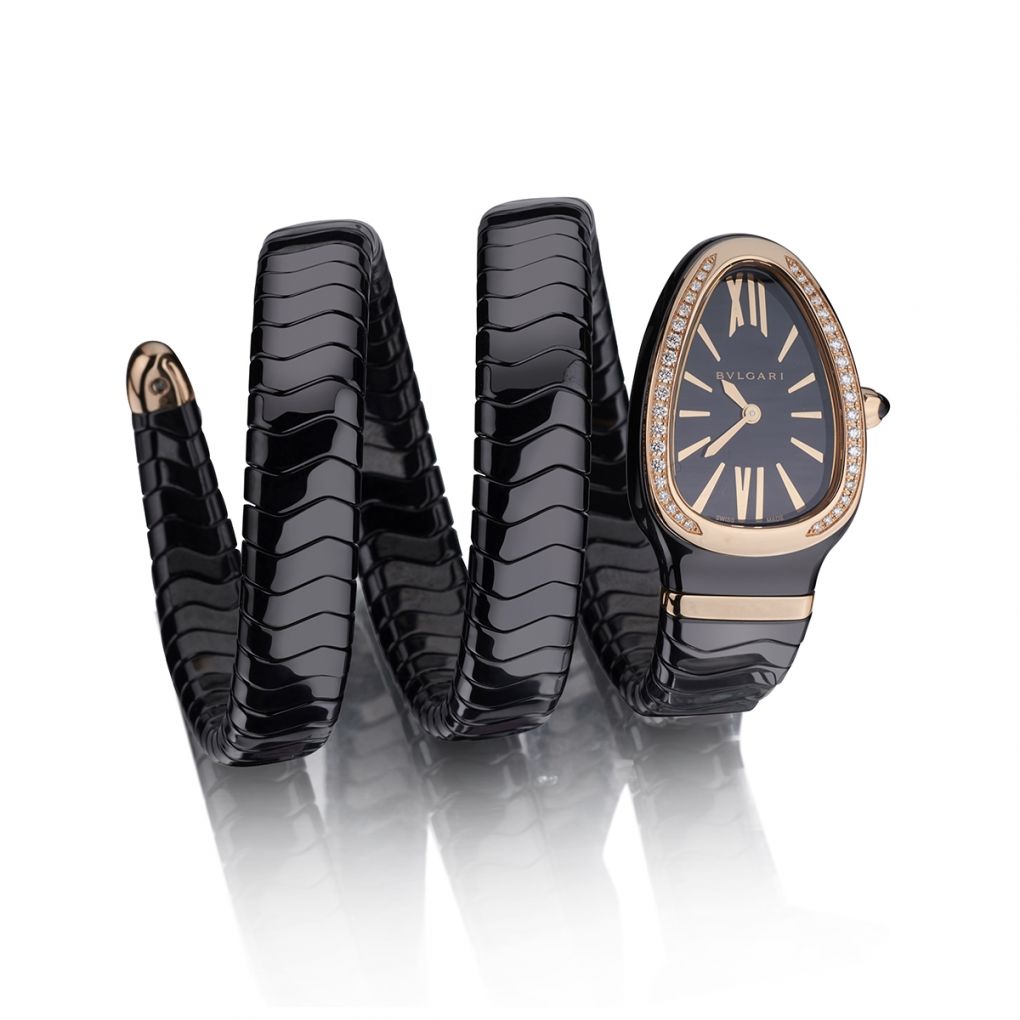 Bvlgari Black Ceramic, Rose Gold And Diamomd Serpenti Spiga – Van Rijk