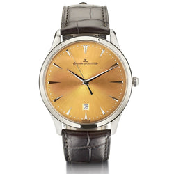 JLC Stainless Steel Master Ultra-Thin Champagne Dial Watch