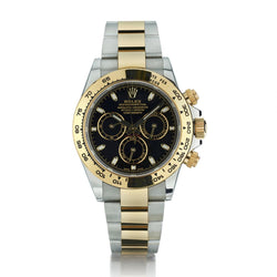 Rolex Oyster Perpetual Cosmograph Daytona 2-Tone Black Dial Watch