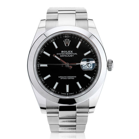 Rolex Oyster Perpetual Datejust II 41MM S/S Bright Black Dial Watch