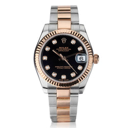 Rolex Oyster Perpetual Everose Gold And Steel 31MM Diamond Datejust Watch