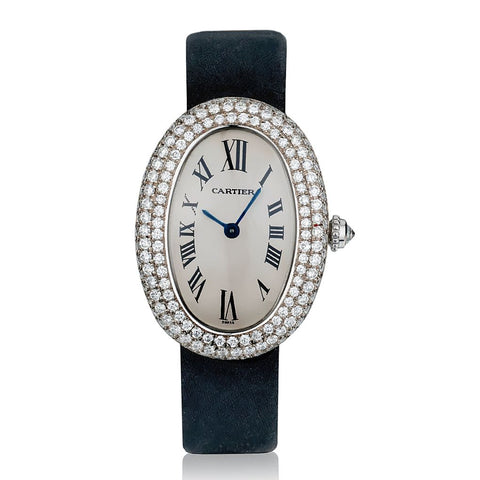 Cartier Baignoire 18kt White Gold with Diamonds. Reference:1955