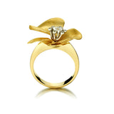 Roberto Coin "Cento"  Diamond Flower Ring in 18kt Yellow Gold.