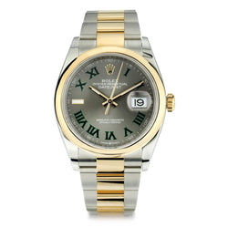 Rolex Datejust 36 "Wimbledon" in Steel and 18kt yellow gold. Ref:126203. Circa 2022