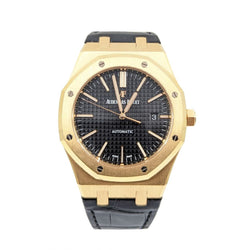 Audemars Piguet 18KT Rose Gold Royal Oak Black Dial Watch. 41mm.  15400 OR