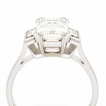 Art Deco 2.35 Carat Emerald Cut Diamond Platinum Ring