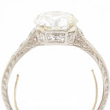 Art Deco 2.05 Carat European Cut Diamond Platinum Ring
