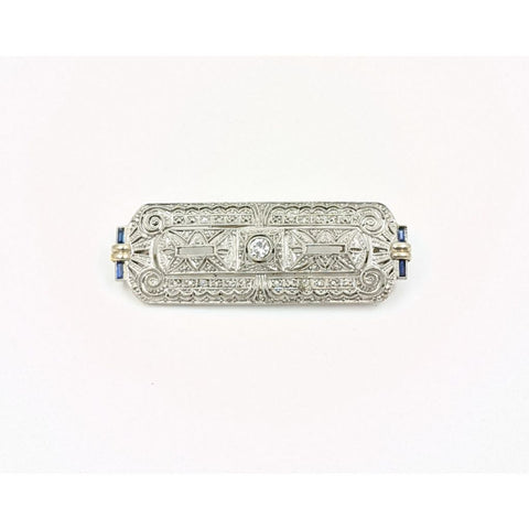 18kt and Platinum Vintage Art Decon Diamond Brooch