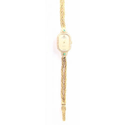 18kt Yellow Gold Diamond and Emerald Baume & Mercier Wristwatch