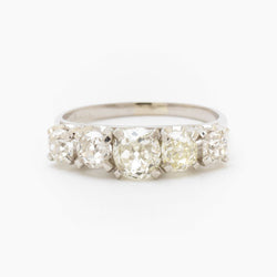 Birks Vintage 2.30 Total Carat Diamond Five Stone Ring