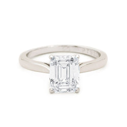 Cartier 1.74ct Emerald Cut Diamond Solitaire Ring