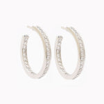 Cartier Pave Diamond 18 Karat White Gold Mini Hoop Earrings