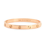 Cartier Authentic Pink Gold Love Collection Bangle Size 19