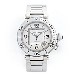 Cartier Pasha Seatimer Arabic Numerals Stainless Steel Watch